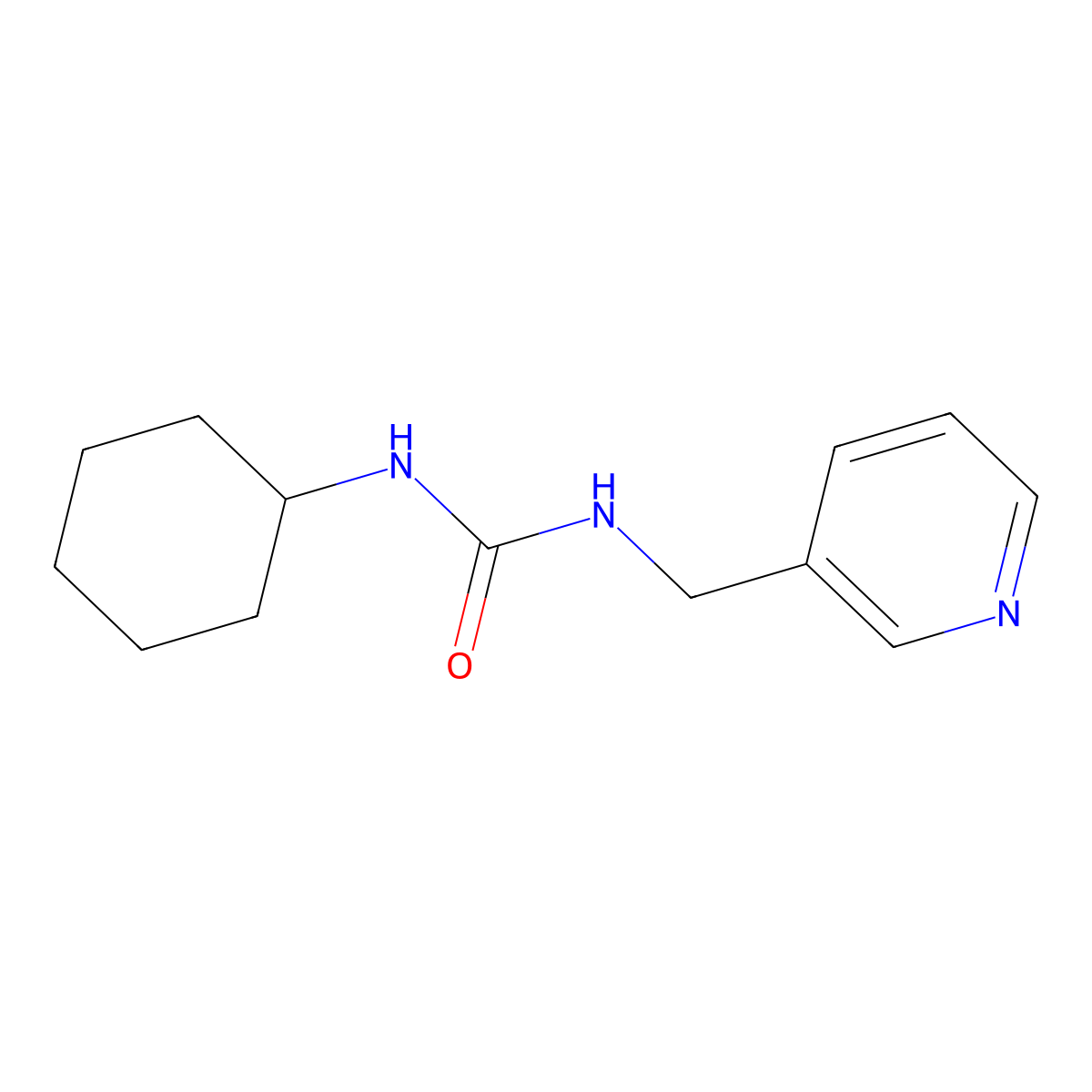 1-Cyclohexyl-3-(3-pyridylmethyl)urea molecular structure, CAS 63668-33-7
