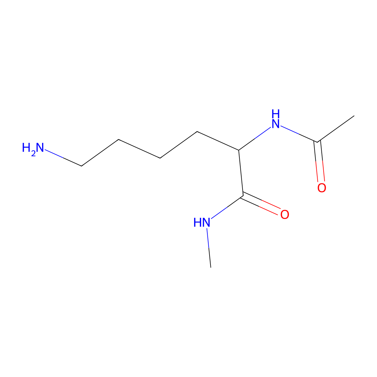 (S)-2-(Acetylamino)-6-amino-N-methylhexanamide molecular structure, CAS 6367-10-8