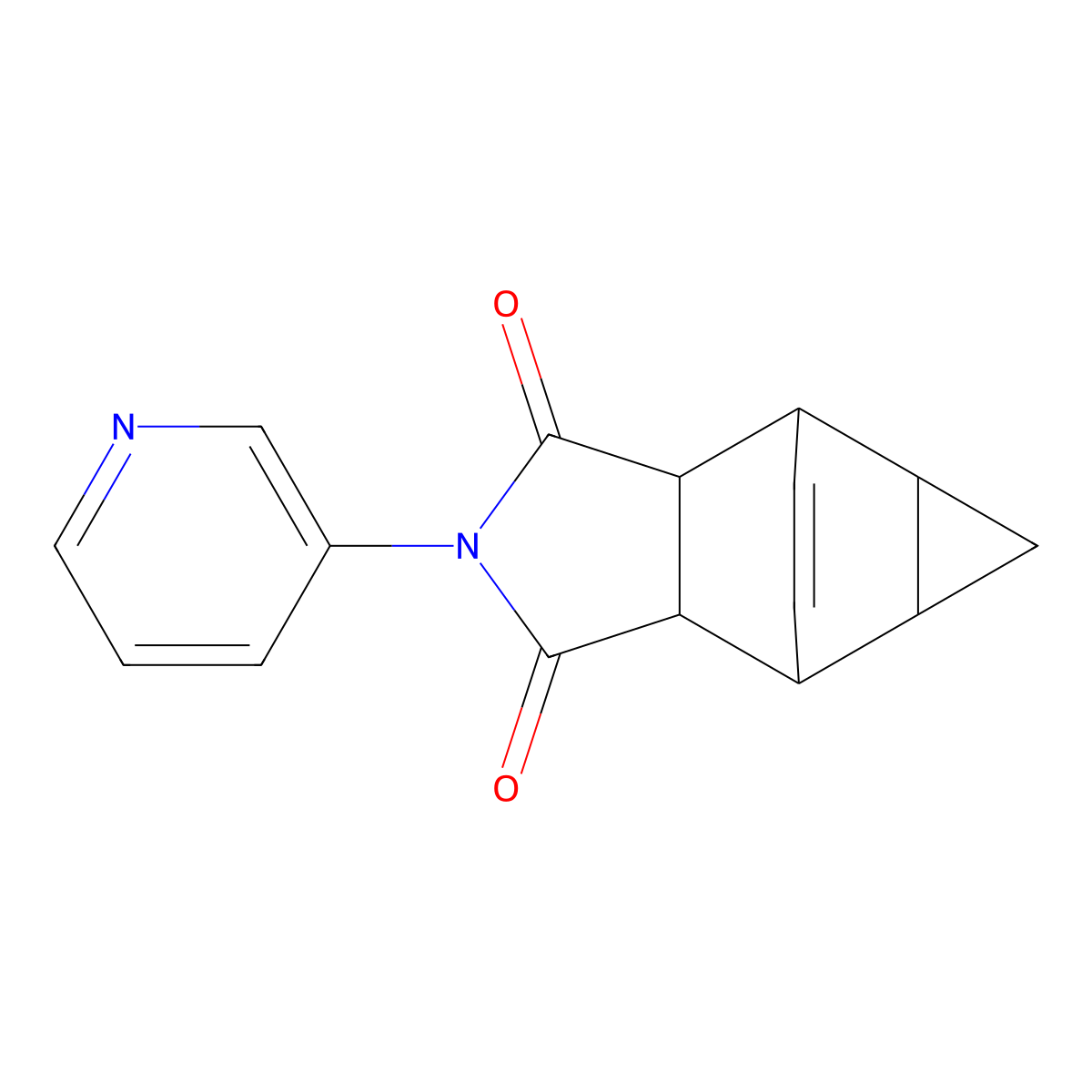 4-(3-Pyridinyl)-4-azatetracyclo[5.3.2.0~2,6~.0~8,10~]dodec-11-ene-3,5-dione molecular structure, CAS 6367-13-1