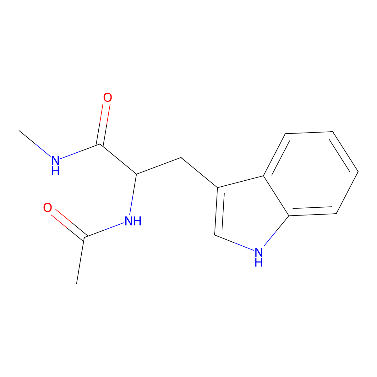 (alphaS)-alpha-(Acetylamino)-N-methyl-1H-indole-3-propanamide molecular structure, CAS 6367-17-5