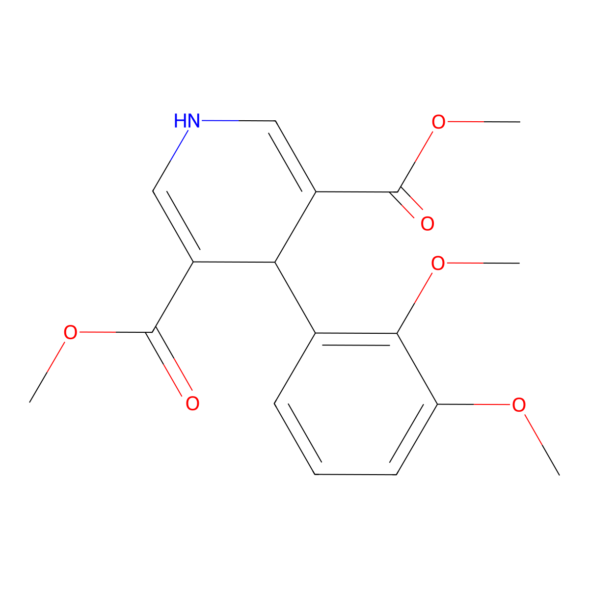 Dimethyl 4-(2,3-dimethoxyphenyl)-1,4-dihydropyridine-3,5-dicarboxylate molecular structure, CAS 6367-50-6