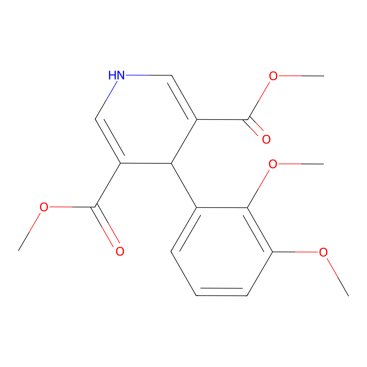 Dimethyl 4-(2,3-dimethoxyphenyl)-1,4-dihydropyridine-3,5-dicarboxylate molecular structure, CAS 6367-50-6