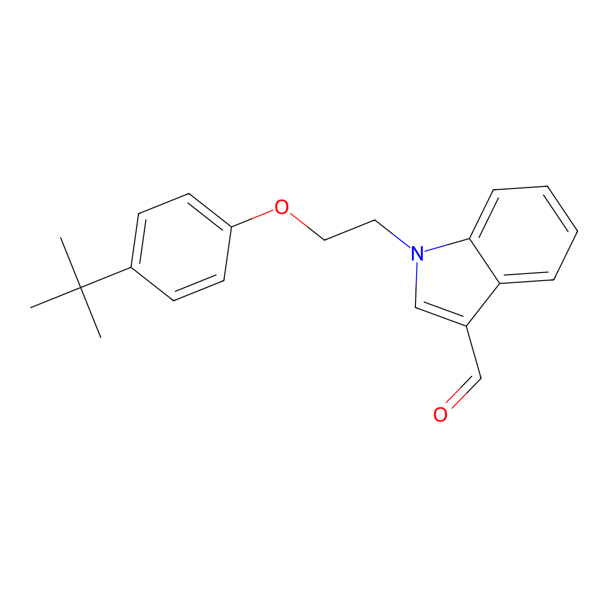 1-[2-(4-tert-butylphenoxy)ethyl]-1H-indole-3-carbaldehyde molecular structure, CAS 6367-58-4