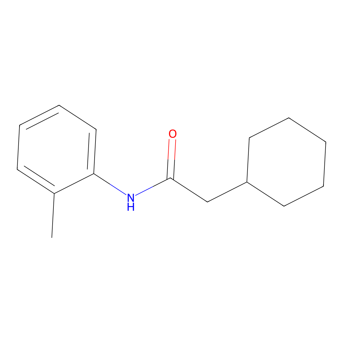 2-Cyclohexyl-n-(2-methylphenyl)acetamide molecular structure, CAS 6367-79-9