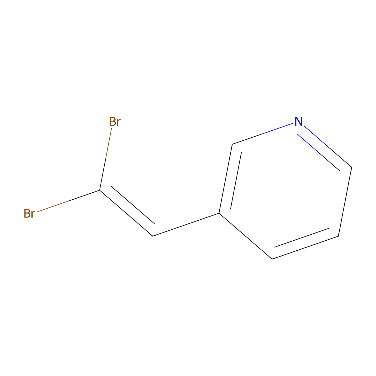 Pyridine, 3-(2,2-dibromoethenyl)- molecular structure, CAS 63671-82-9
