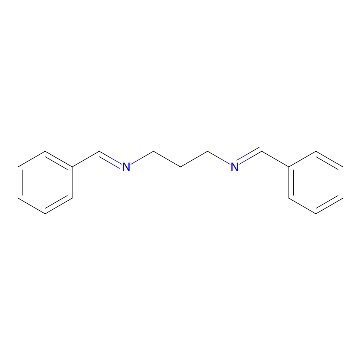 1,3-Propanediamine, N,N'-bis(phenylmethylene)- molecular structure, CAS 63674-16-8