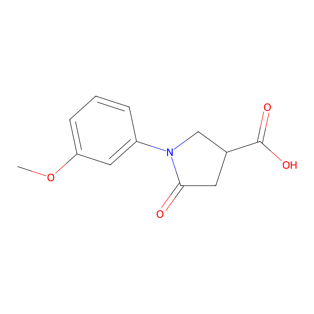 1-(3-Methoxyphenyl)-5-oxopyrrolidine-3-carboxylic acid molecular structure, CAS 63674-47-5
