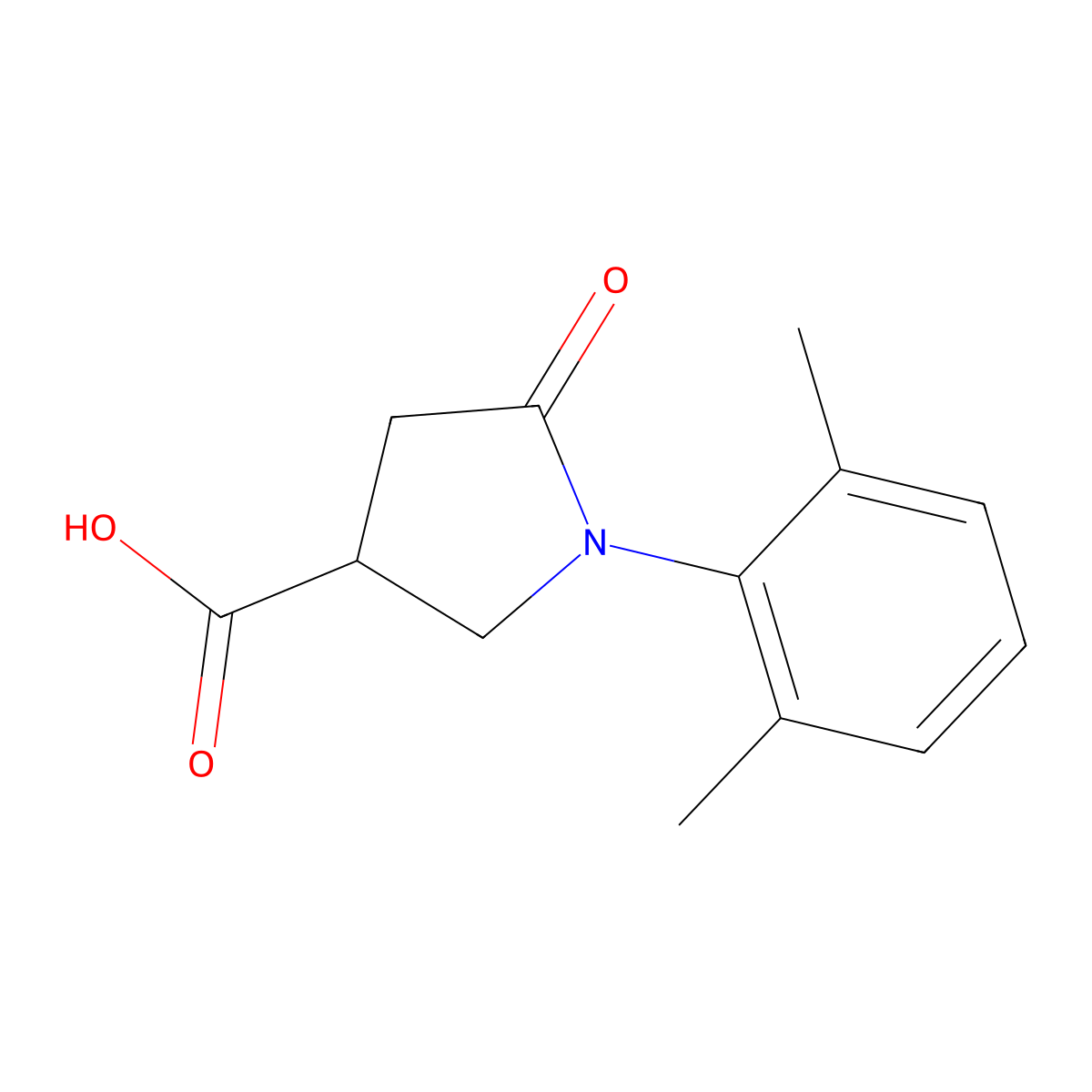 1-(2,6-Dimethylphenyl)-5-oxopyrrolidine-3-carboxylic acid molecular structure, CAS 63674-48-6