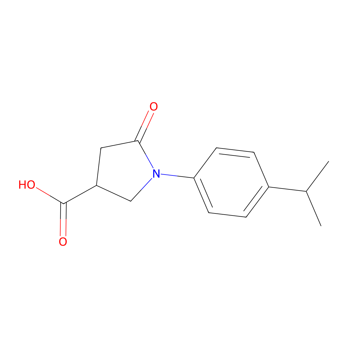 1-(4-Isopropylphenyl)-5-oxopyrrolidine-3-carboxylic acid molecular structure, CAS 63674-51-1