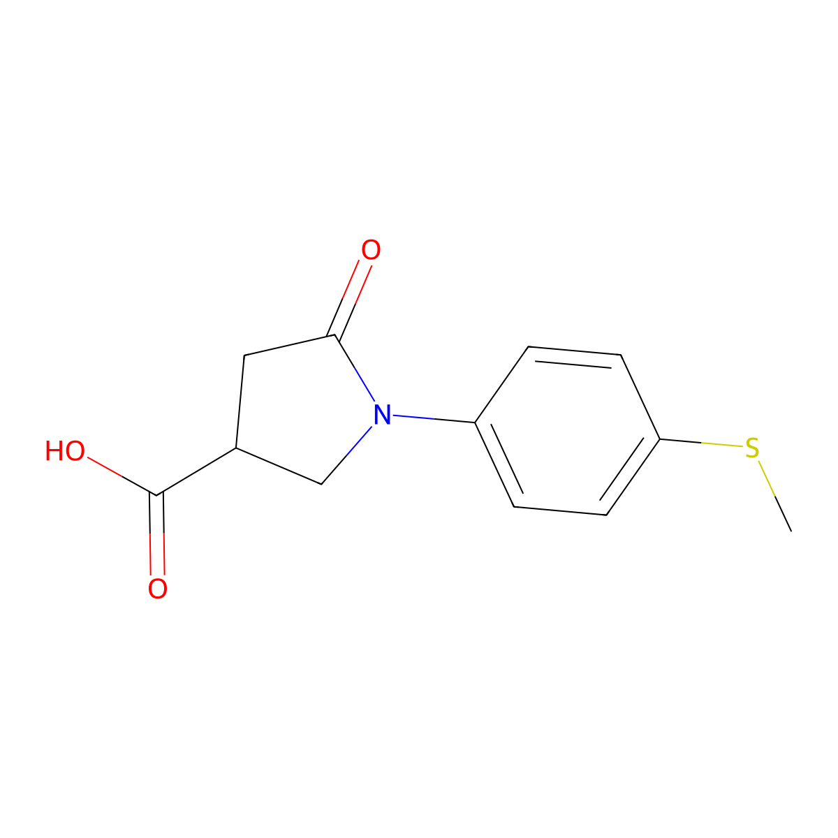 1-[4-(Methylthio)phenyl]-5-oxopyrrolidine-3-carboxylic acid molecular structure, CAS 63674-53-3