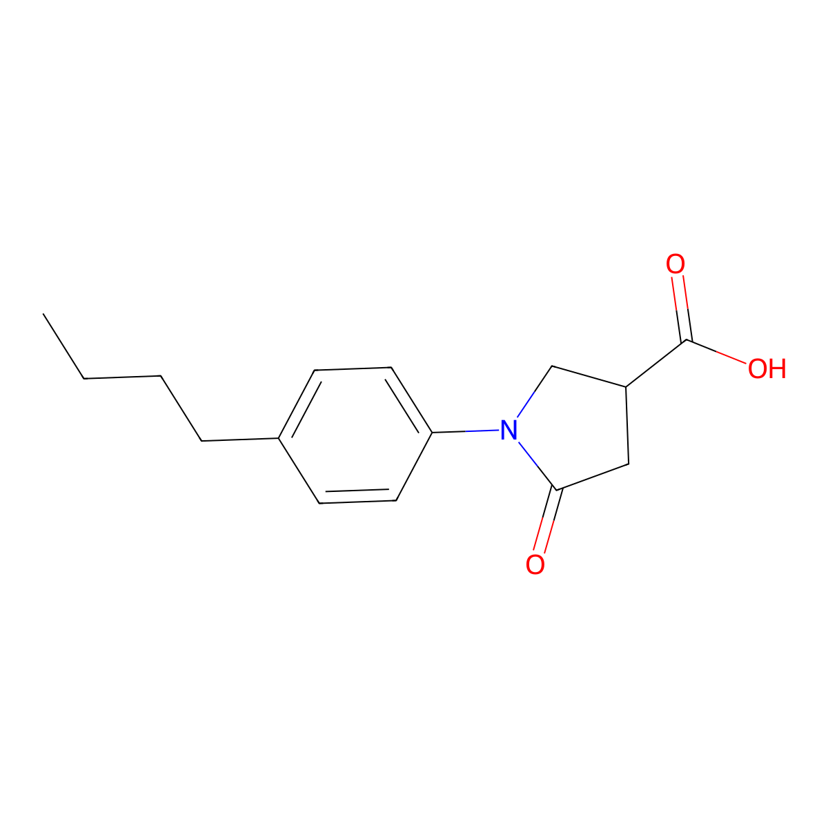 1-(4-Butylphenyl)-5-oxopyrrolidine-3-carboxylic acid molecular structure, CAS 63674-57-7