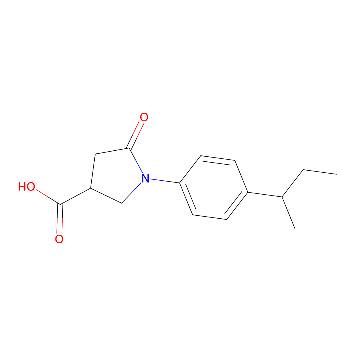 1-(4-Sec-butylphenyl)-5-oxopyrrolidine-3-carboxylic acid molecular structure, CAS 63674-58-8