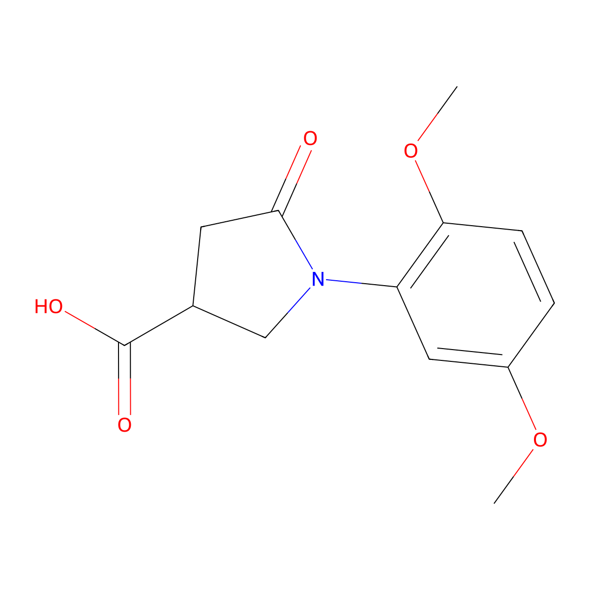 1-(2,5-Dimethoxyphenyl)-5-oxopyrrolidine-3-carboxylic acid molecular structure, CAS 63674-60-2