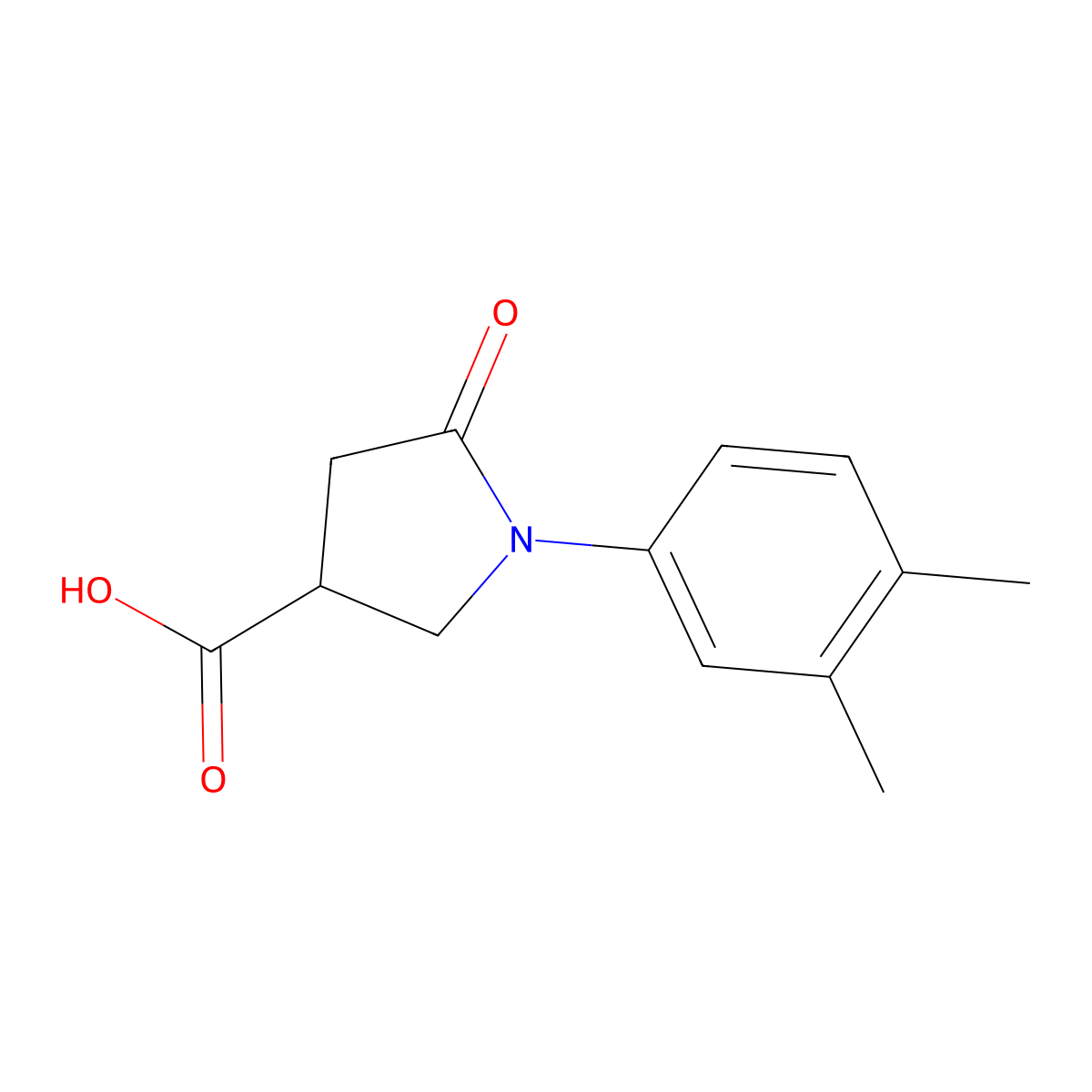 1-(3,4-Dimethylphenyl)-5-oxopyrrolidine-3-carboxylic acid molecular structure, CAS 63674-65-7