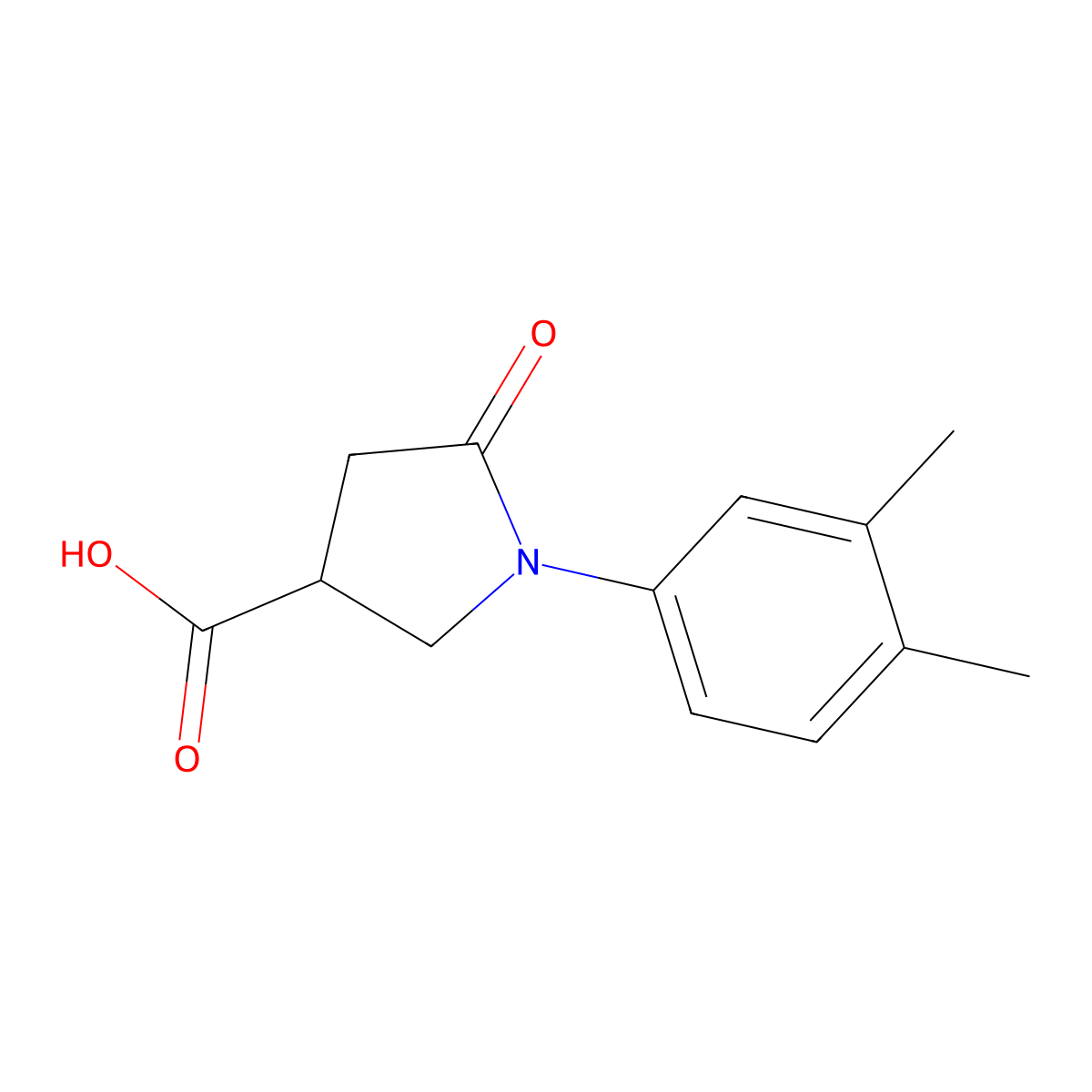 1-(3,4-Dimethylphenyl)-5-oxopyrrolidine-3-carboxylic acid molecular structure, CAS 63674-65-7