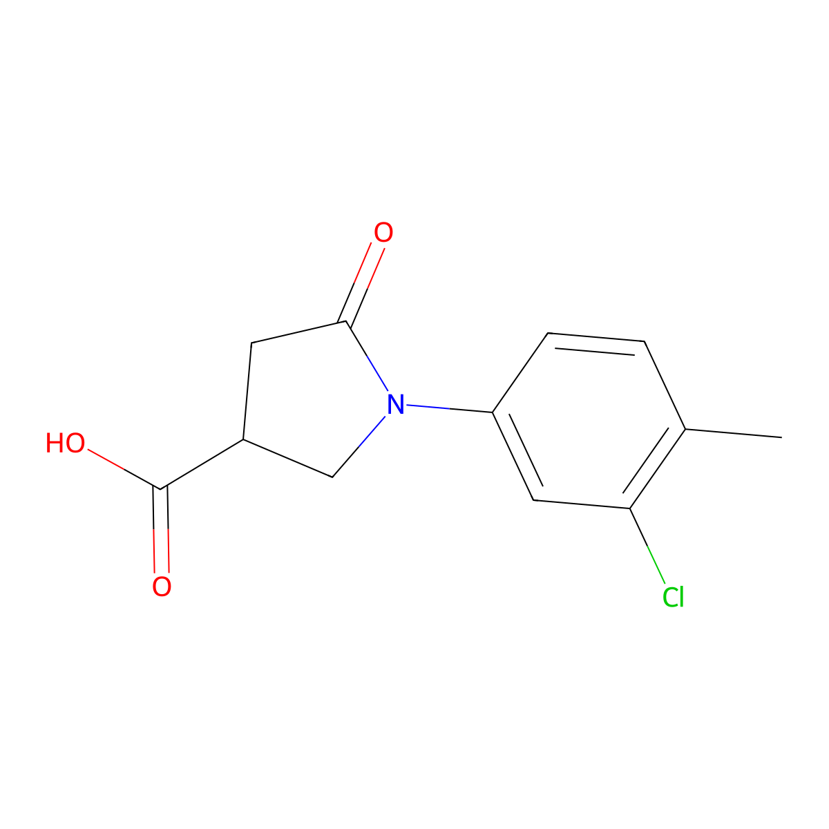 1-(3-Chloro-4-methylphenyl)-5-oxopyrrolidine-3-carboxylic acid molecular structure, CAS 63674-66-8