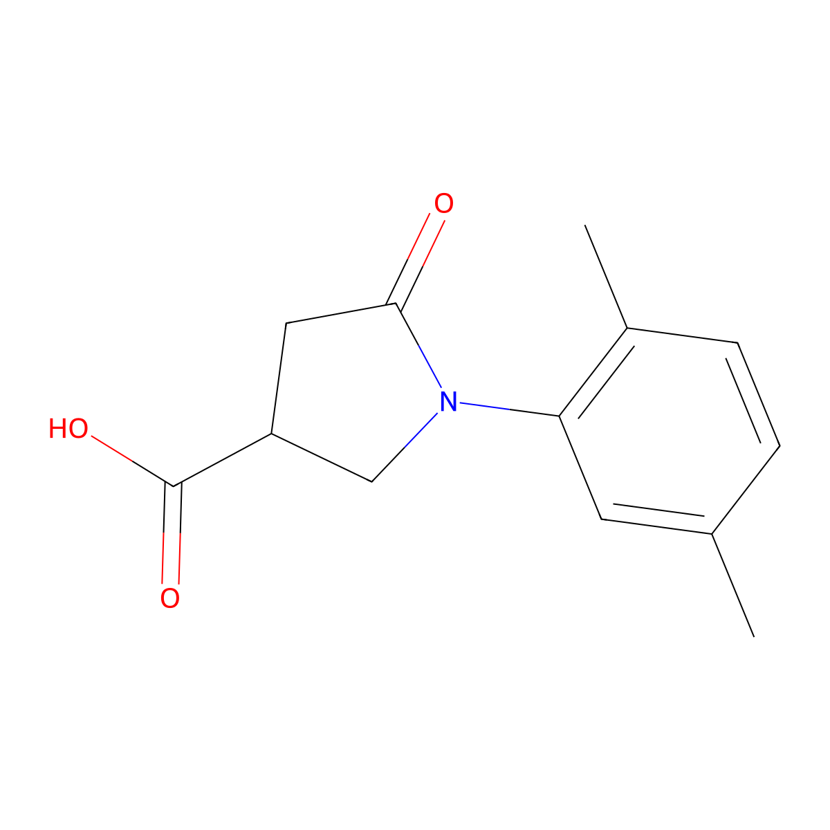 1-(2,5-Dimethylphenyl)-5-oxopyrrolidine-3-carboxylic acid molecular structure, CAS 63674-68-0