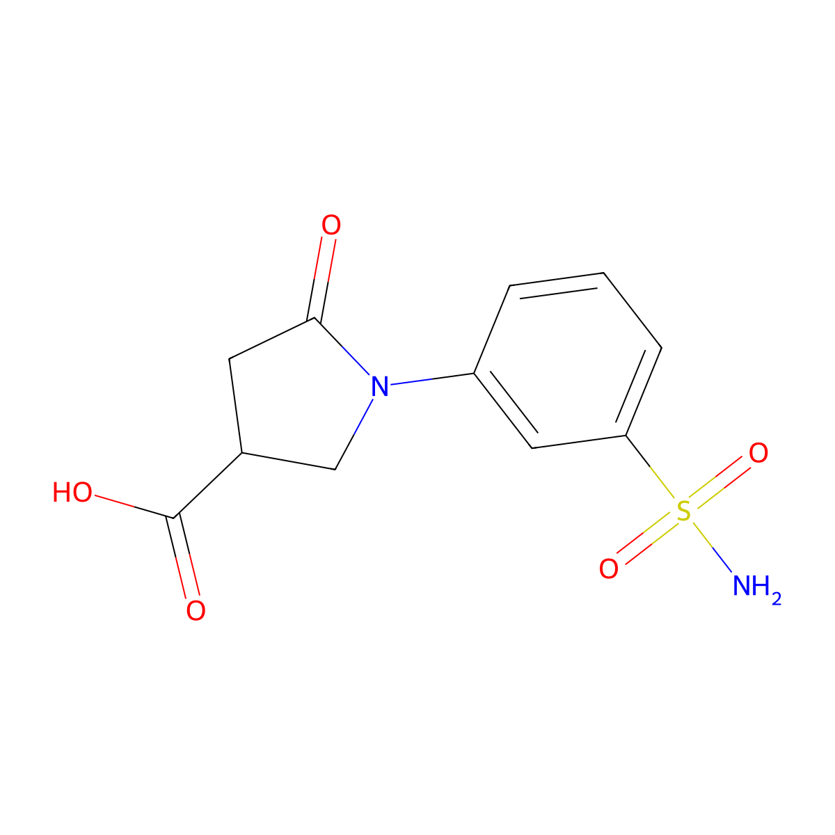 5-Oxo-1-(3-sulfamoylphenyl)pyrrolidine-3-carboxylic acid molecular structure, CAS 63674-70-4