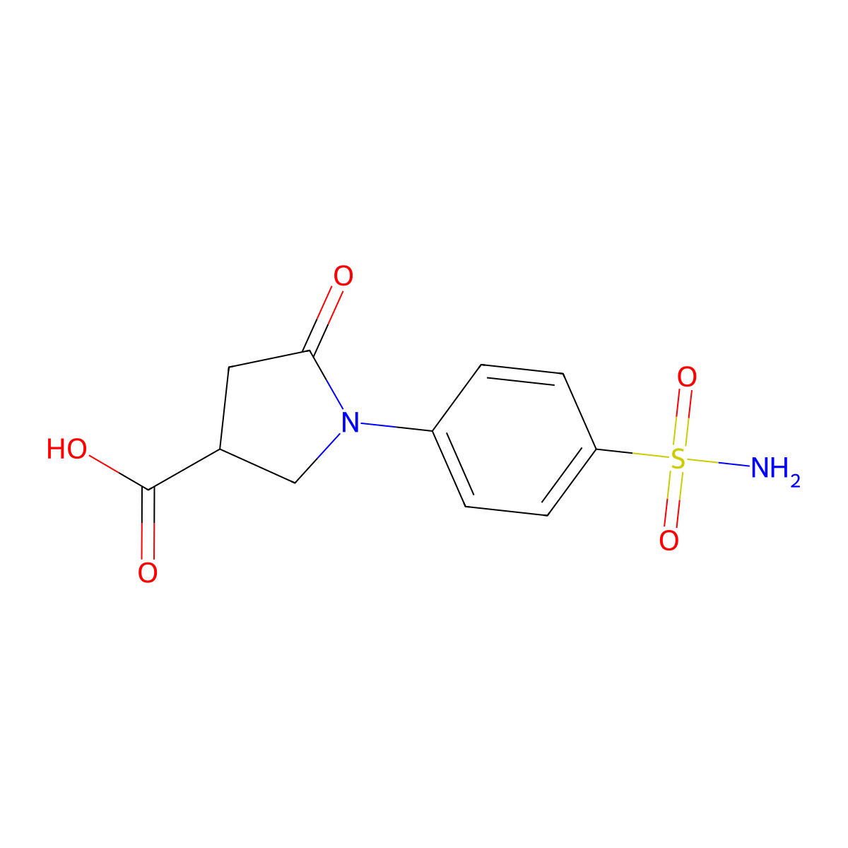 5-oxo-1-(4-sulfamoylphenyl)pyrrolidine-3-carboxylic Acid molecular structure, CAS 63674-74-8