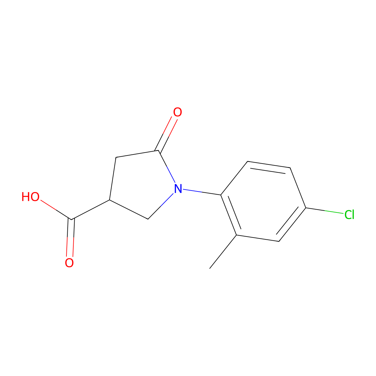1-(4-Chloro-2-methylphenyl)-5-oxopyrrolidine-3-carboxylic acid molecular structure, CAS 63674-79-3