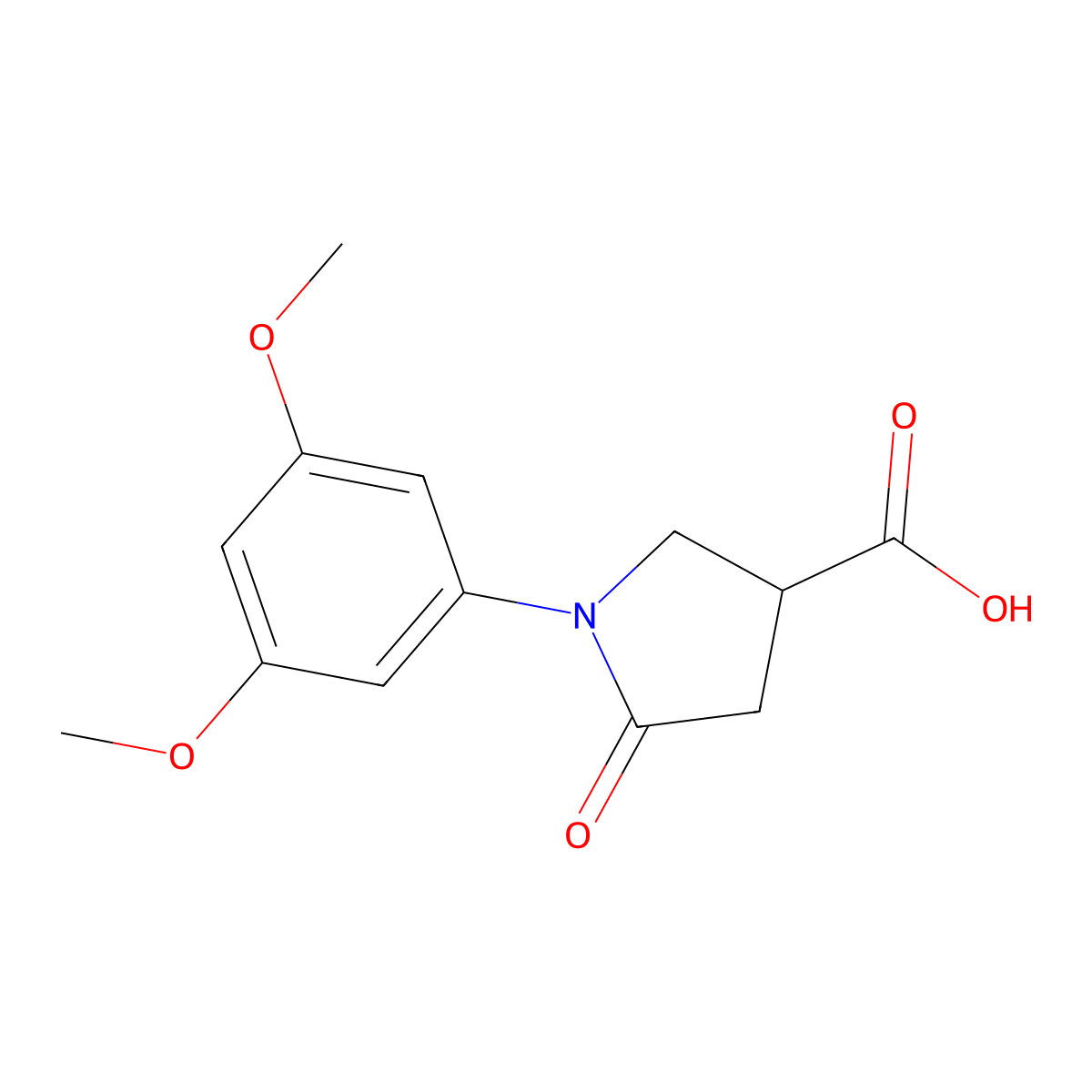 1-(3,5-Dimethoxyphenyl)-5-oxopyrrolidine-3-carboxylic acid molecular structure, CAS 63674-90-8