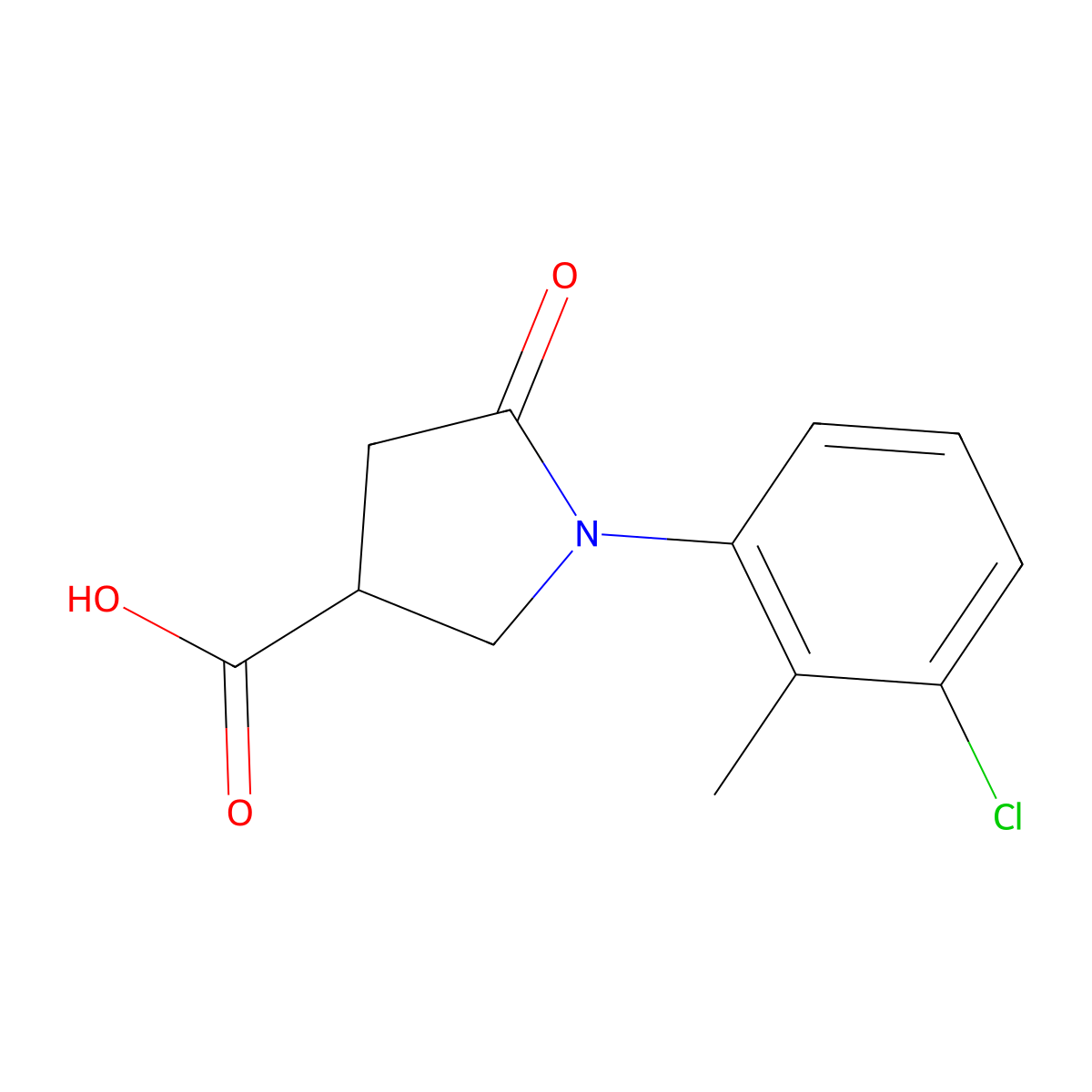 1-(3-Chloro-2-methylphenyl)-5-oxopyrrolidine-3-carboxylic acid molecular structure, CAS 63674-94-2