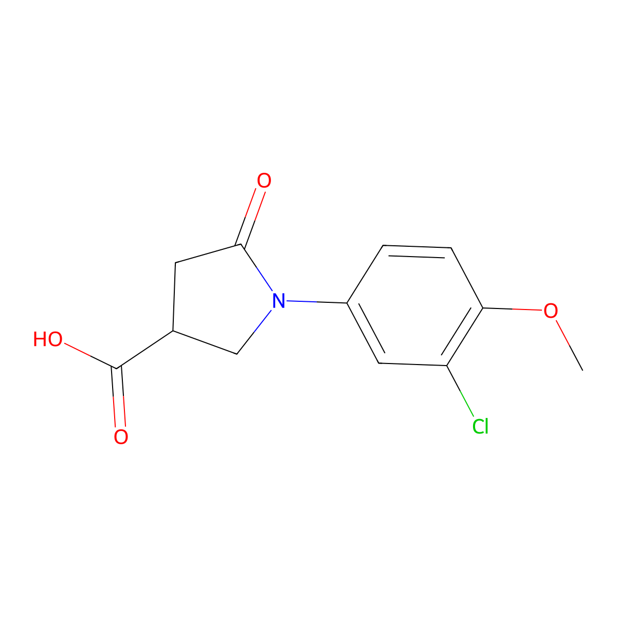 1-(3-Chloro-4-methoxyphenyl)-5-oxopyrrolidine-3-carboxylic acid molecular structure, CAS 63674-98-6