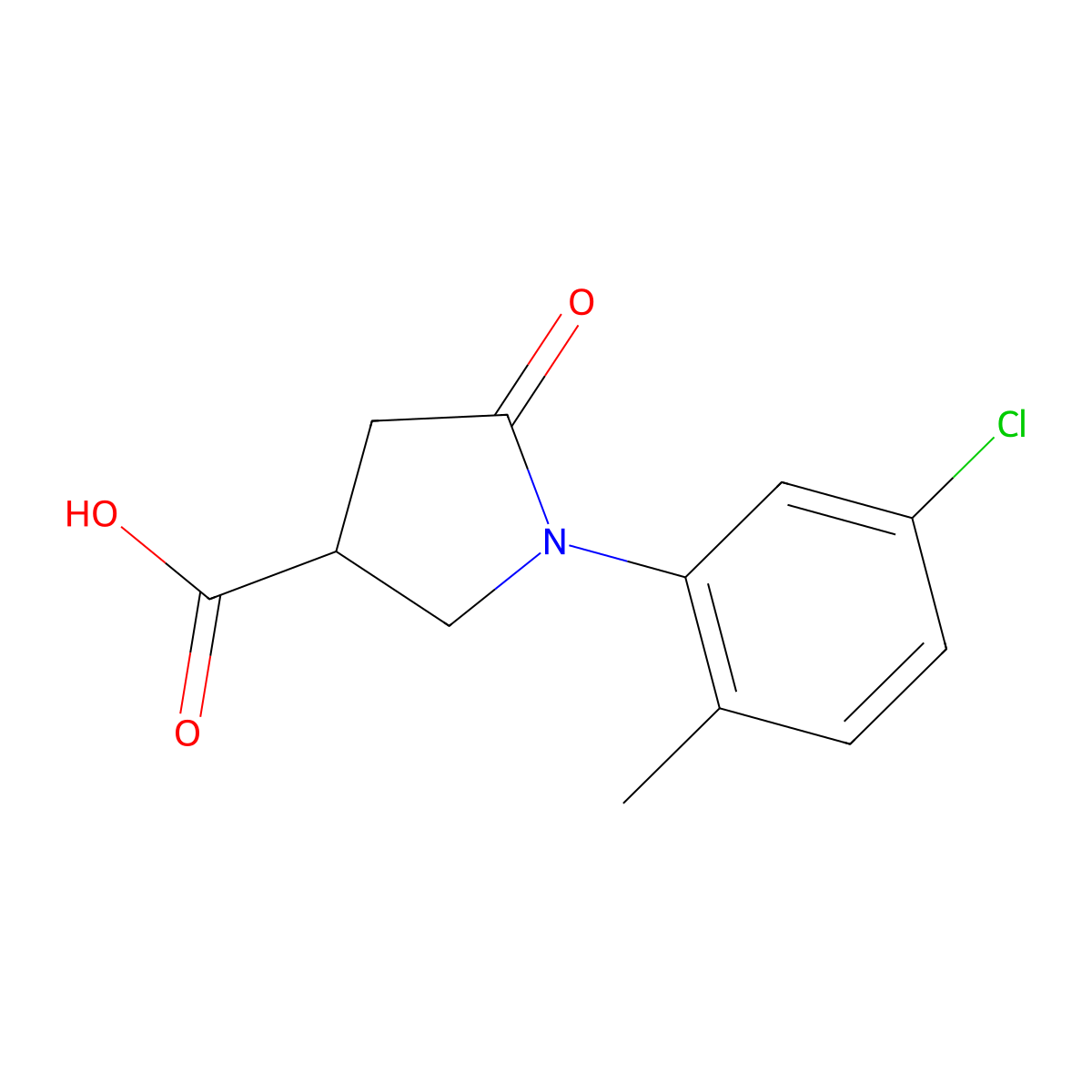 1-(5-Chloro-2-methylphenyl)-5-oxopyrrolidine-3-carboxylic acid molecular structure, CAS 63675-00-3