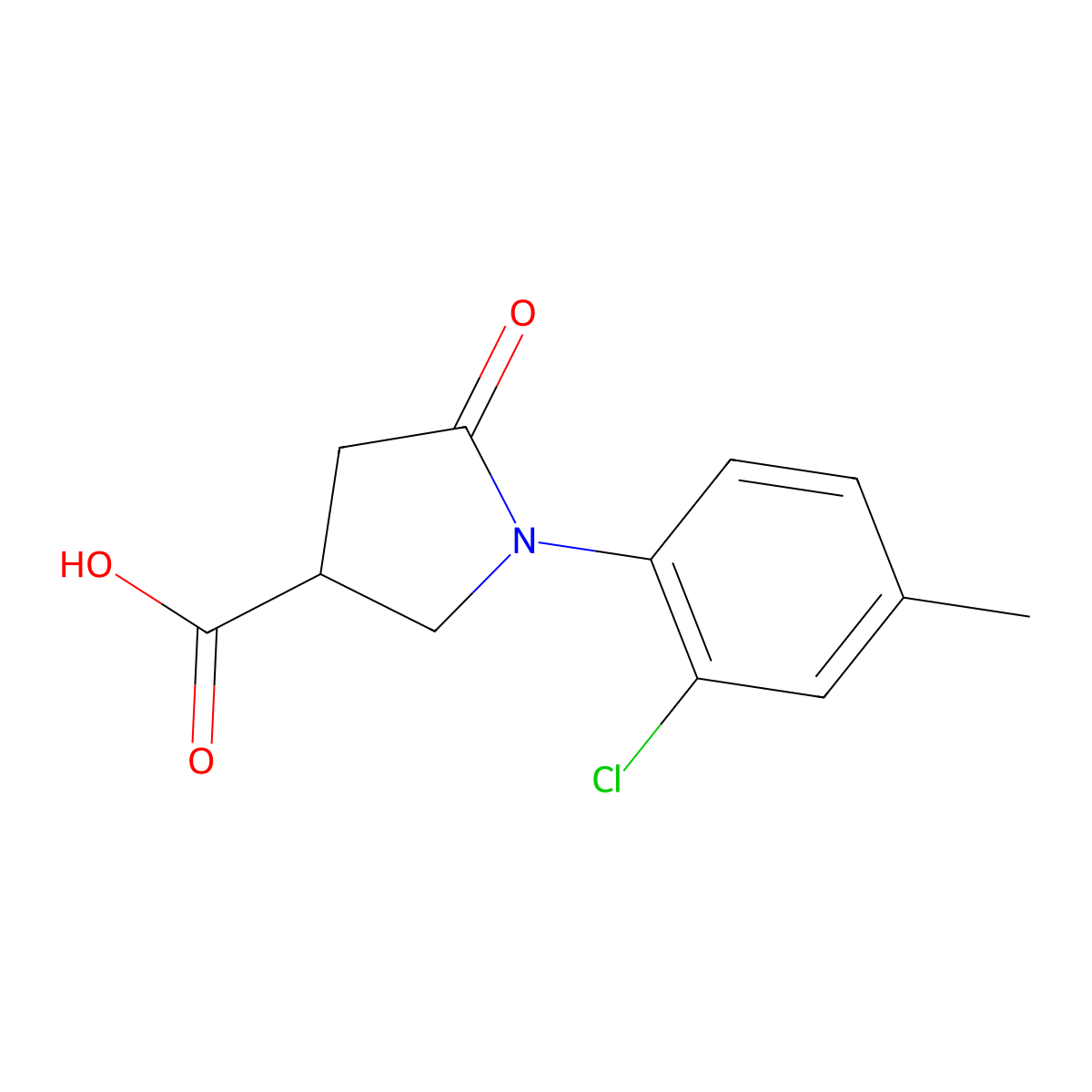 1-(2-Chloro-4-methylphenyl)-5-oxopyrrolidine-3-carboxylic acid molecular structure, CAS 63675-05-8