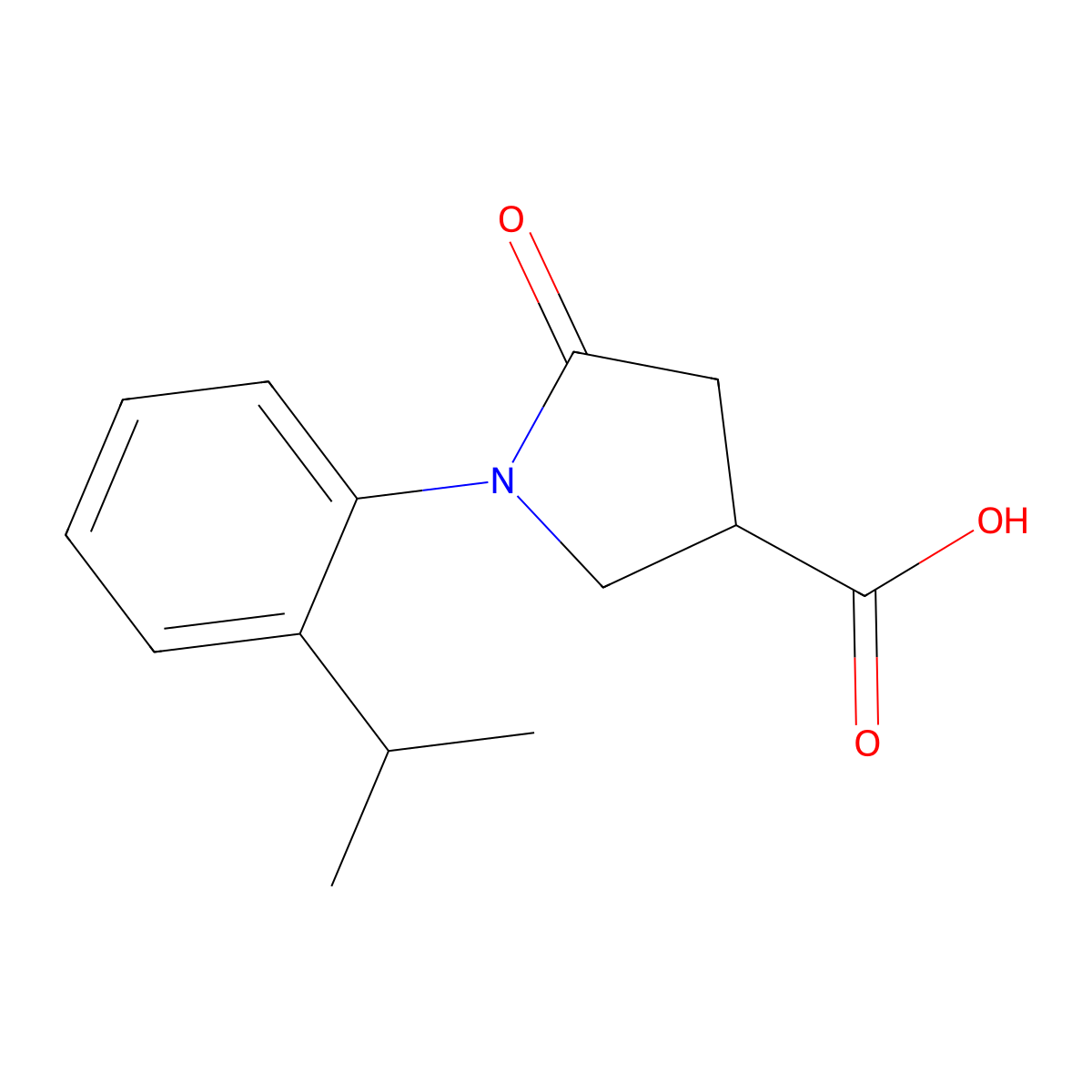1-(2-Isopropylphenyl)-5-oxopyrrolidine-3-carboxylic acid molecular structure, CAS 63675-14-9
