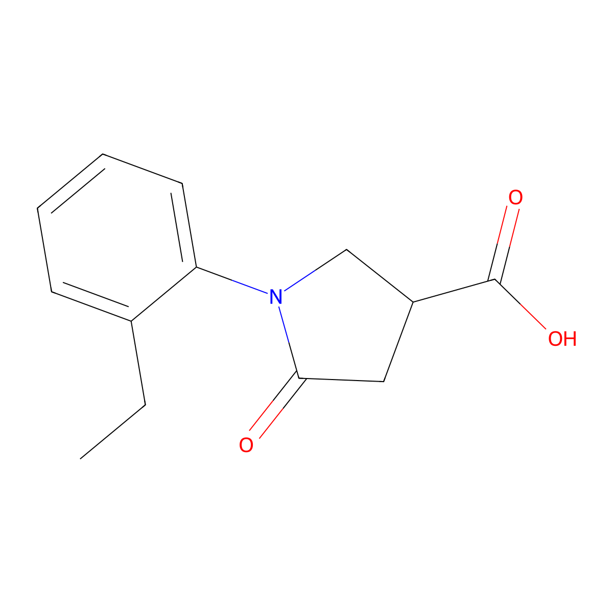 1-(2-Ethylphenyl)-5-oxopyrrolidine-3-carboxylic acid molecular structure, CAS 63675-17-2