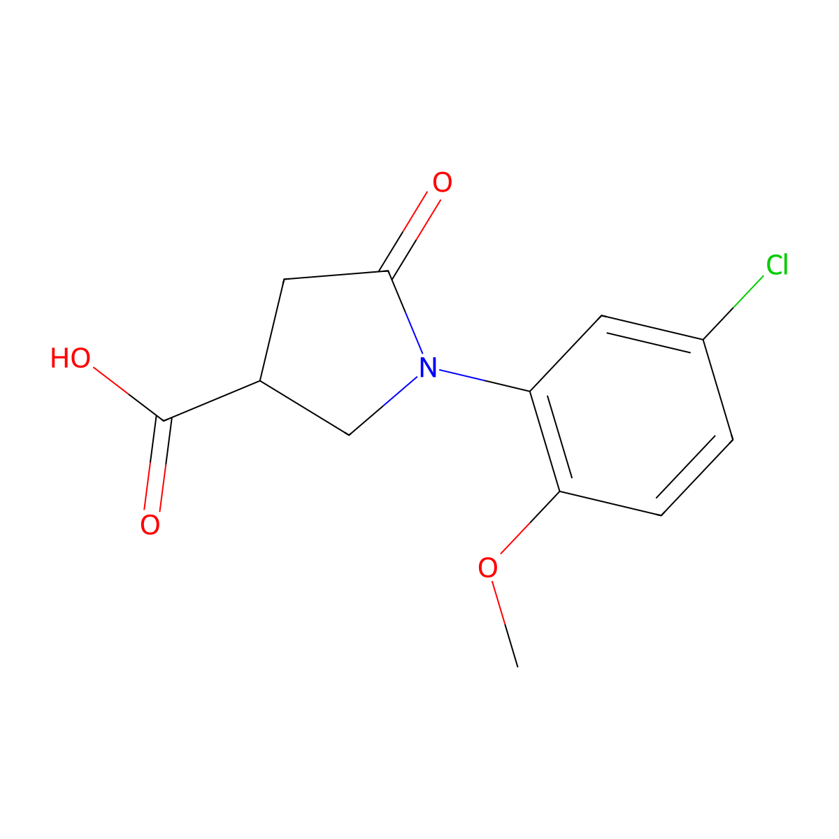 1-(5-Chloro-2-methoxyphenyl)-5-oxopyrrolidine-3-carboxylic acid molecular structure, CAS 63675-21-8