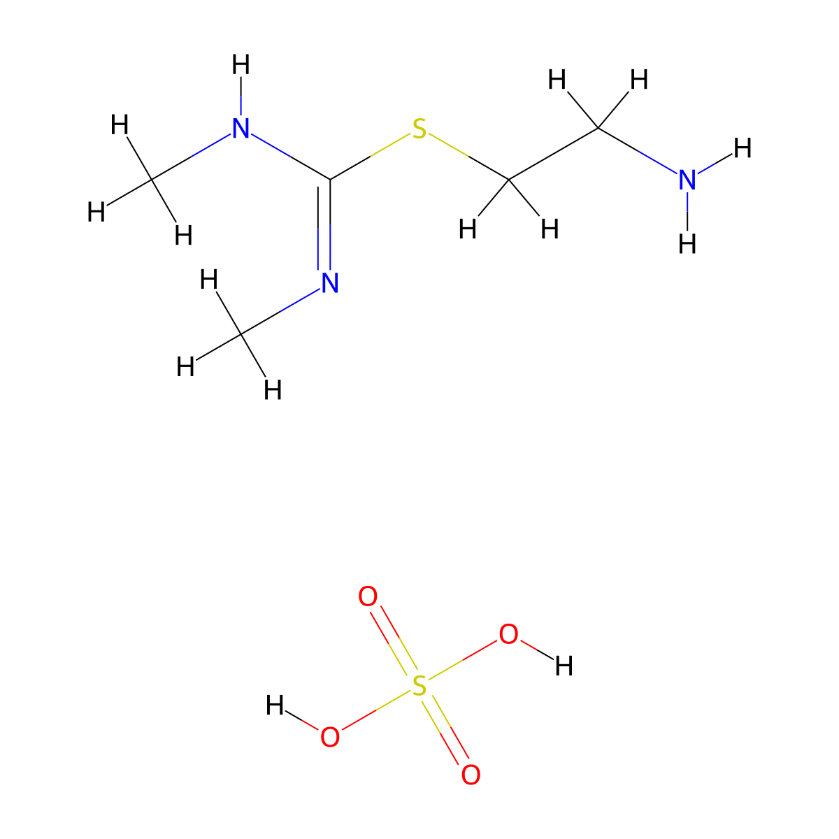 Pseudourea, 2-(2-aminoethyl)-1,3-dimethyl-2-thio-, hydrogen sulfate molecular structure, CAS 63679-84-5