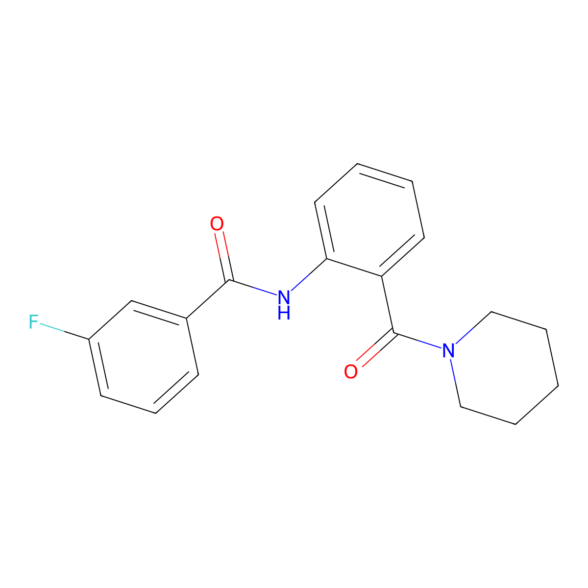 3-fluoro-N-[2-(piperidine-1-carbonyl)phenyl]benzamide molecular structure, CAS 6368-04-3