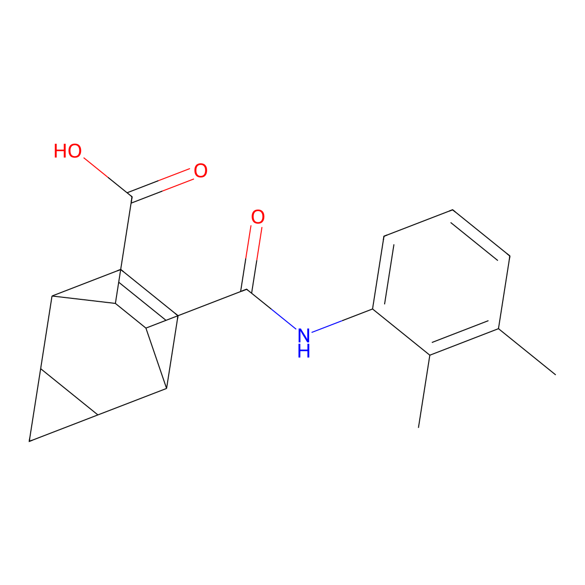 7-[(2,3-Dimethylphenyl)carbamoyl]tricyclo[3.2.2.0~2,4~]non-8-ene-6-carboxylic acid molecular structure, CAS 6368-99-6