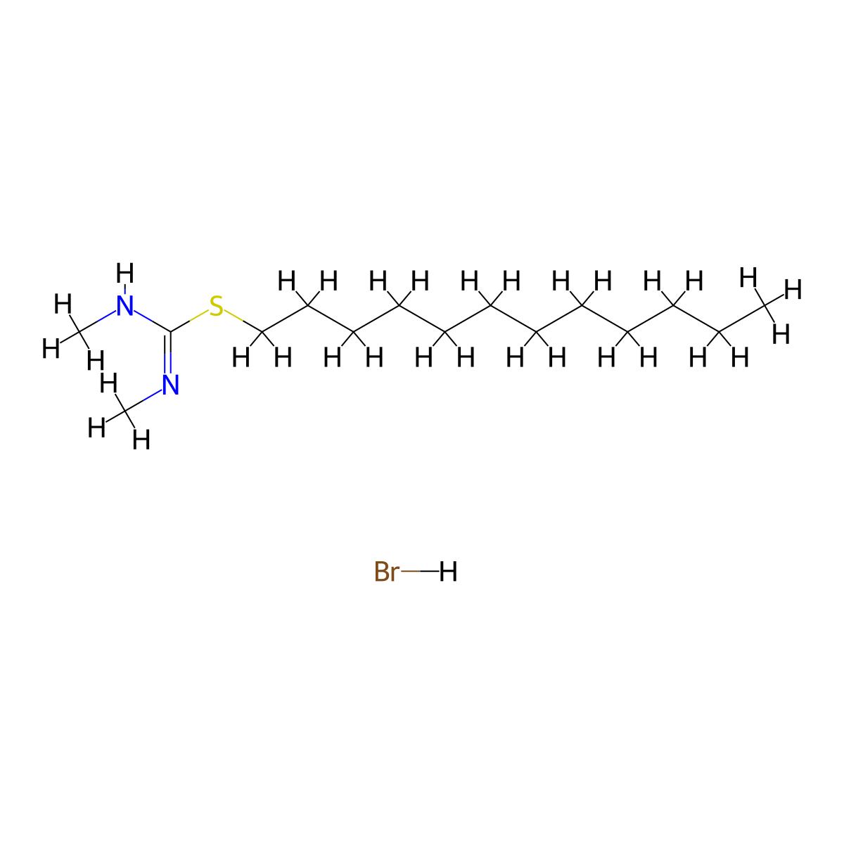 N,N'-dimethyl(dodecylsulfanyl)methanimidamide hydrobromide molecular structure, CAS 63680-50-2