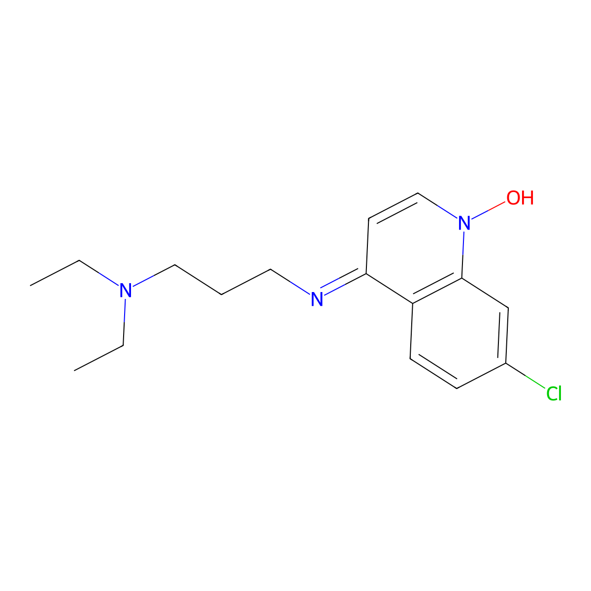 3-[(7-chloro-1-hydroxyquinolin-4-ylidene)amino]-N,N-diethylpropan-1-amine molecular structure, CAS 63680-57-9