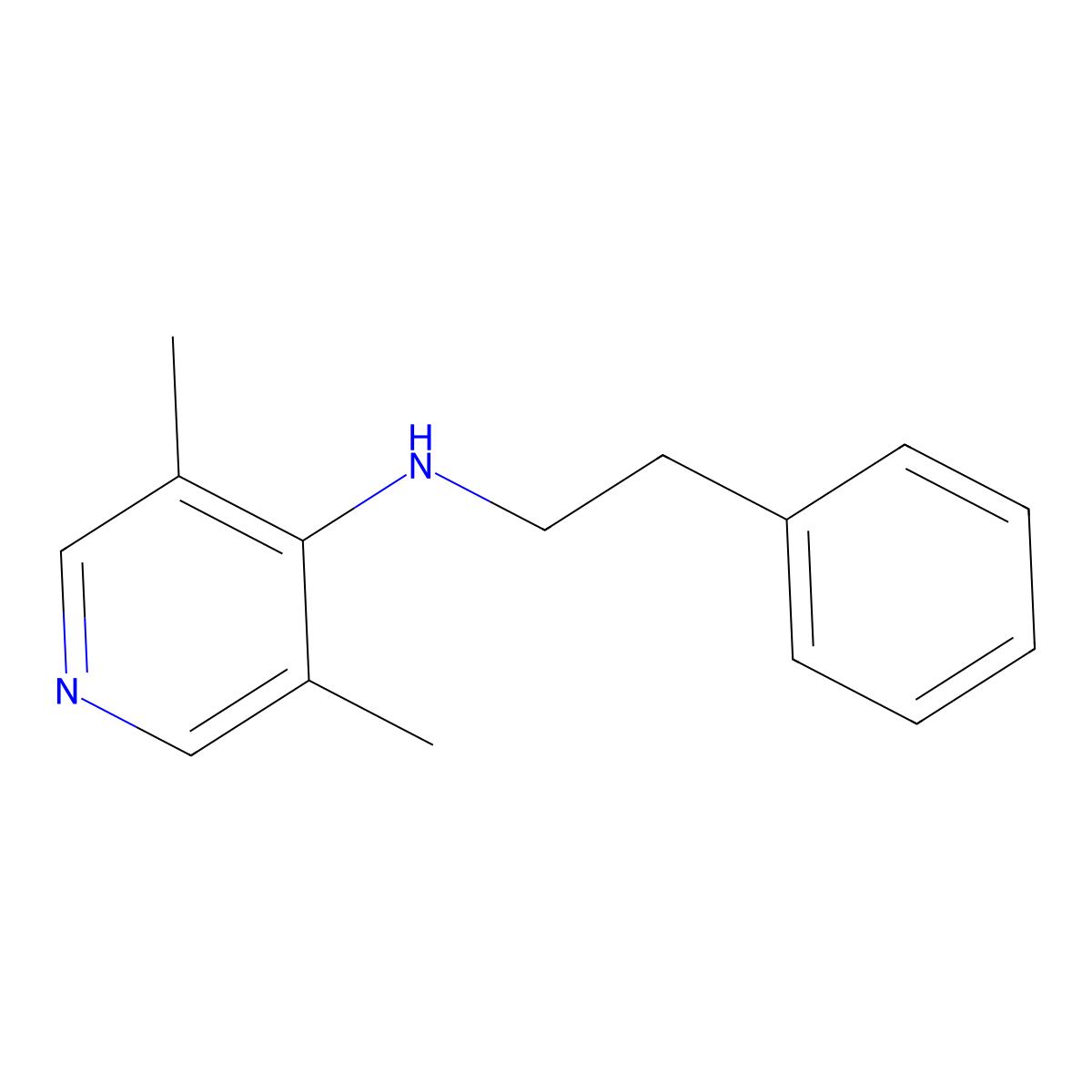 3,5-Dimethyl-N-(2-phenylethyl)pyridin-4(1H)-imine molecular structure, CAS 63681-06-1
