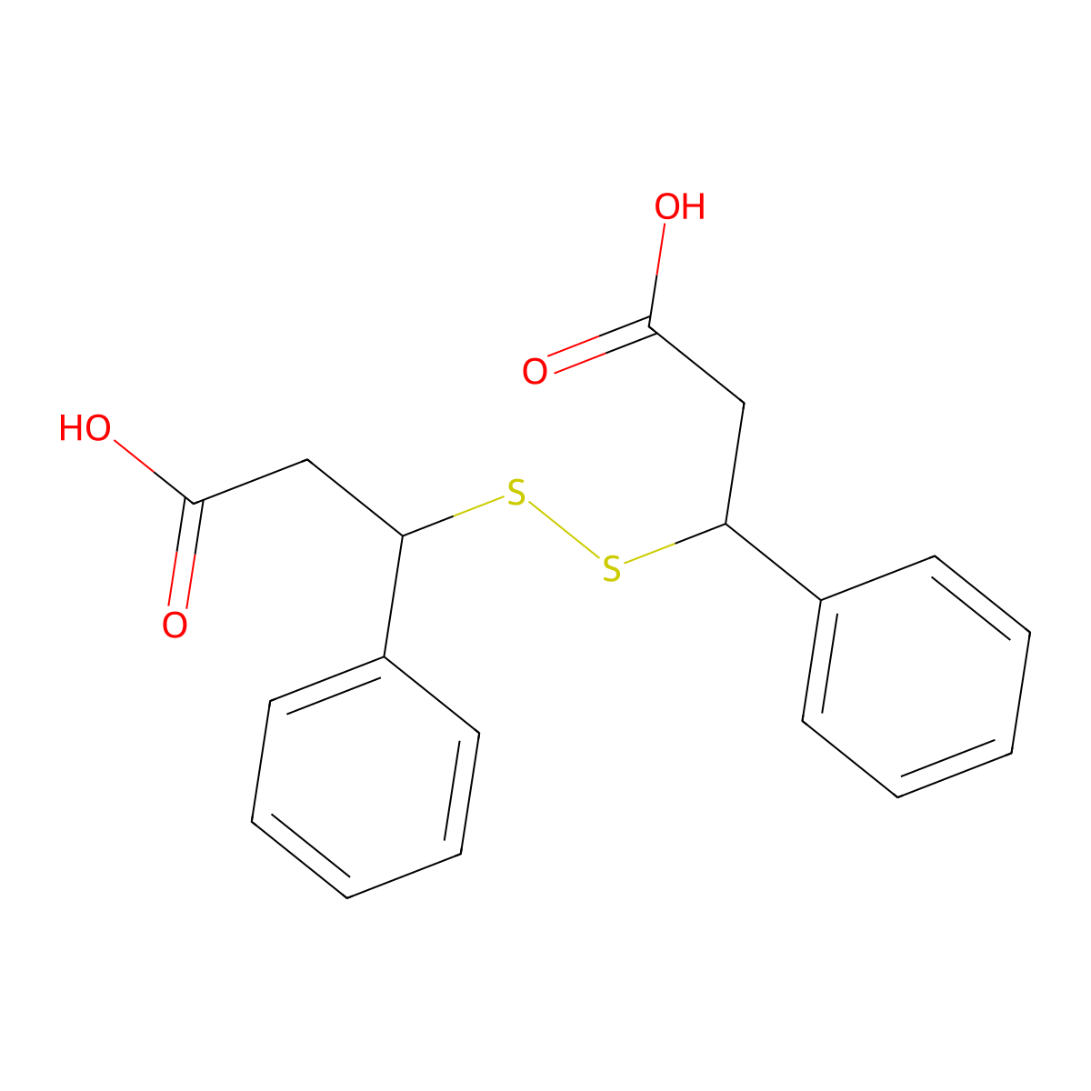 Benzenepropanoic acid, beta,beta'-dithiobis- molecular structure, CAS 63684-32-2
