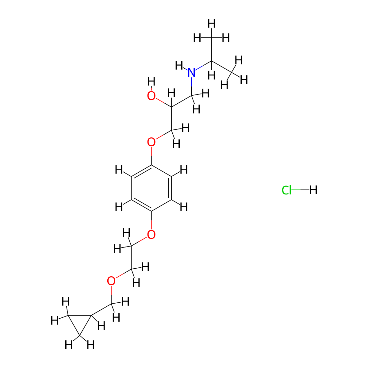 Cicloprolol Hydrochloride molecular structure, CAS 63686-79-3