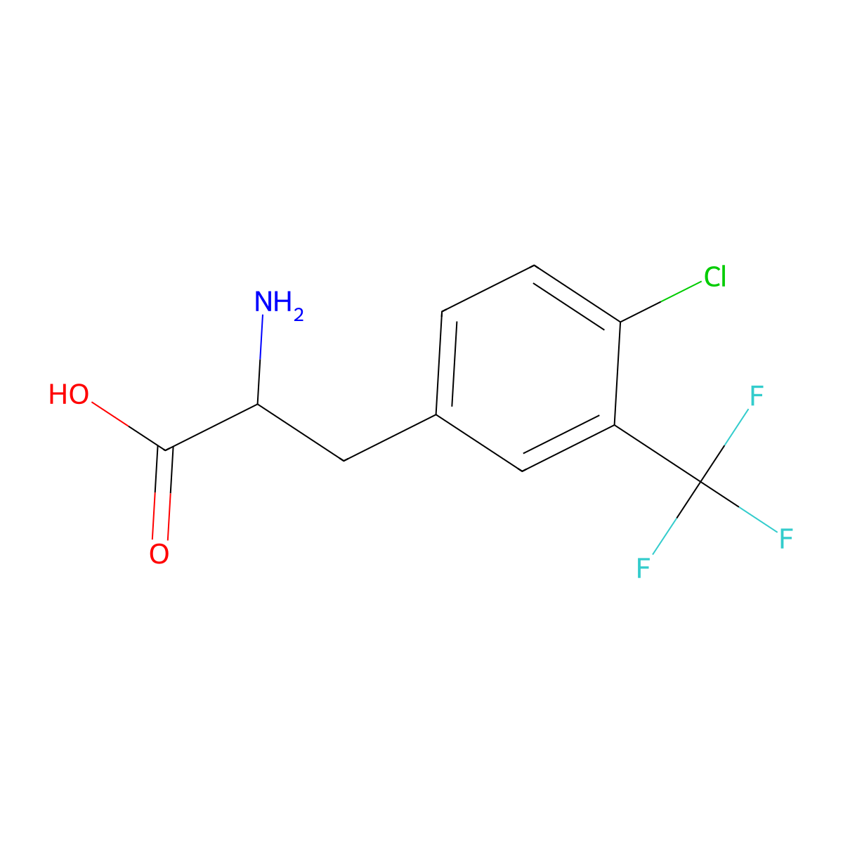 4-Chloro-3-(trifluoromethyl)-DL-phenylalanine molecular structure, CAS 63687-03-6