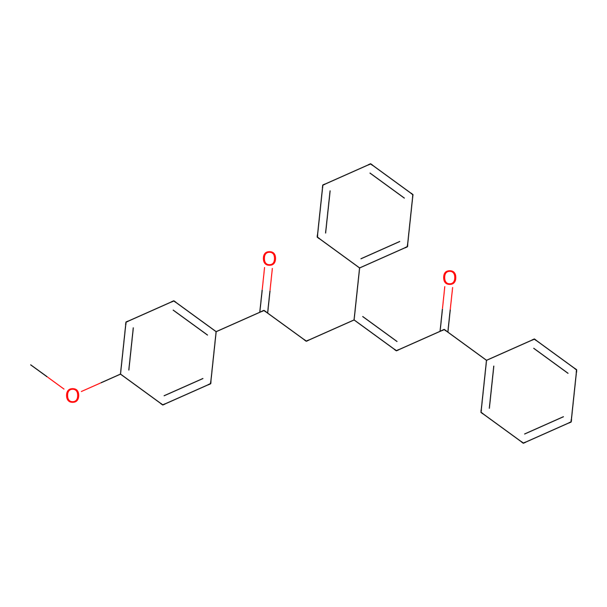 5-(4-Methoxyphenyl)-1,3-diphenylpent-2-ene-1,5-dione molecular structure, CAS 63688-29-9