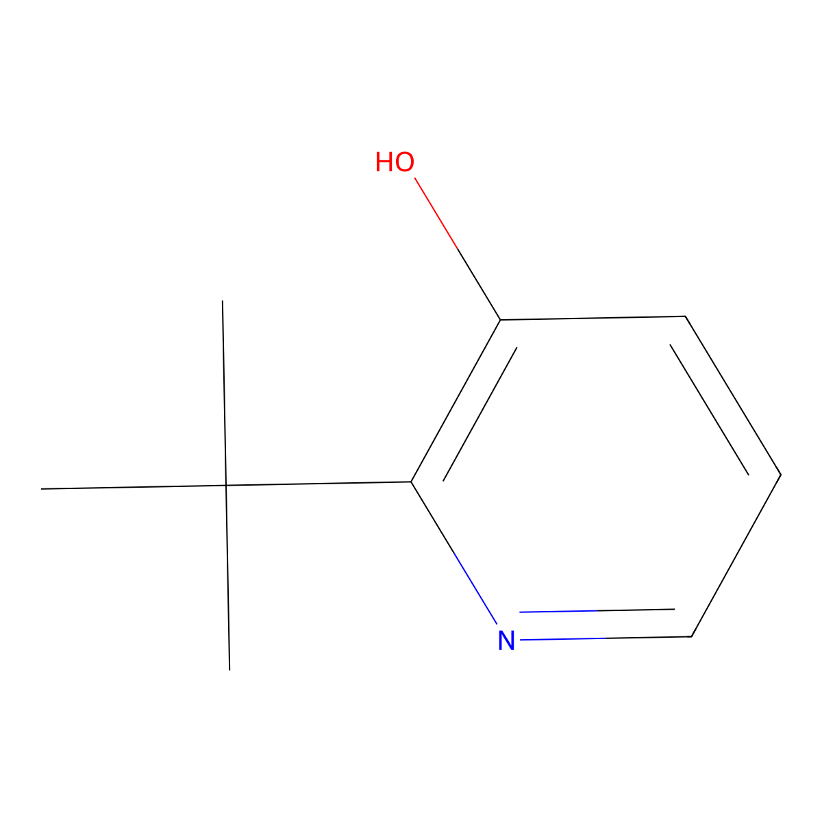 2-(1,1-Dimethylethyl)-3-pyridinol molecular structure, CAS 63688-34-6