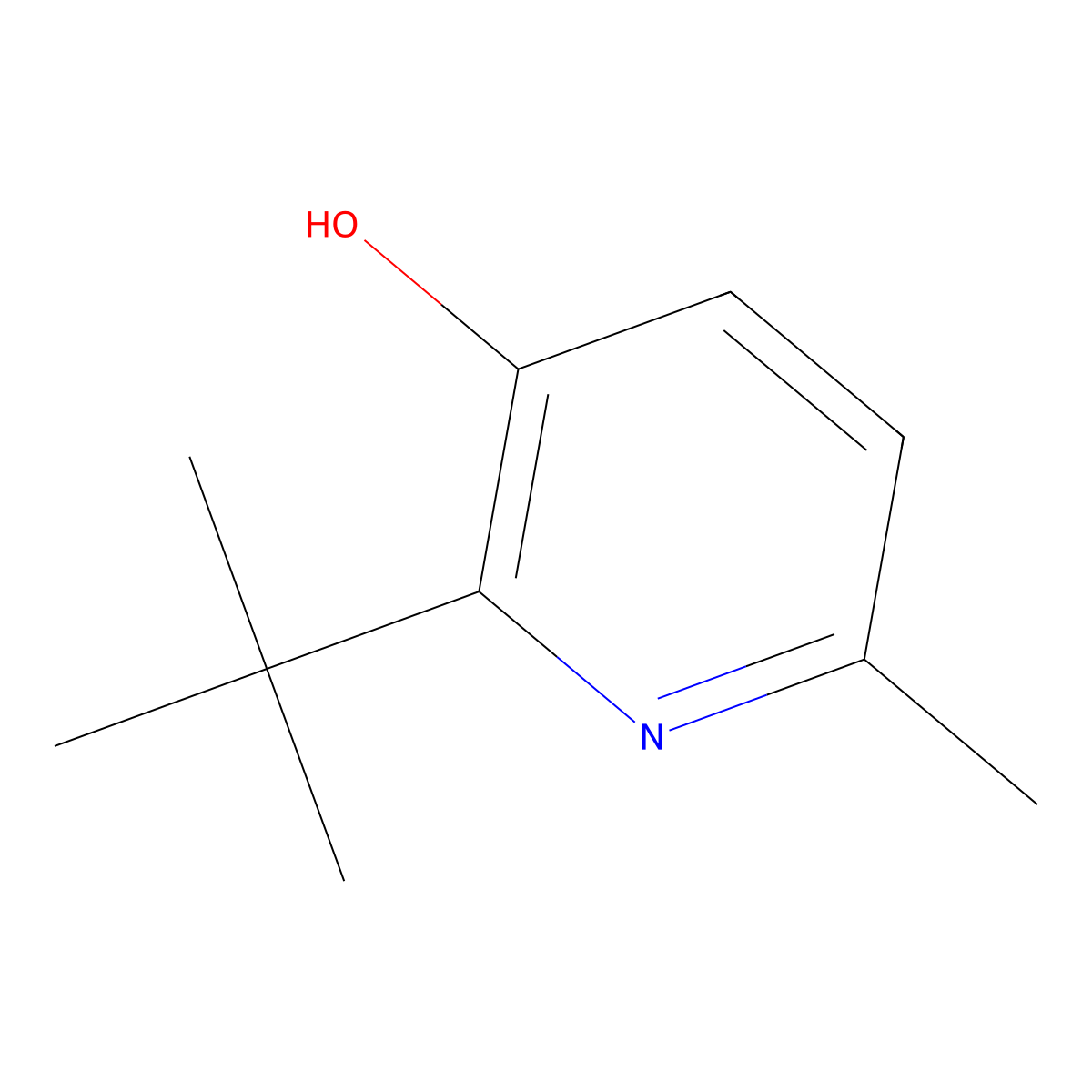 2-tert-Butyl-6-methyl-3-hydroxypyridine molecular structure, CAS 63688-35-7