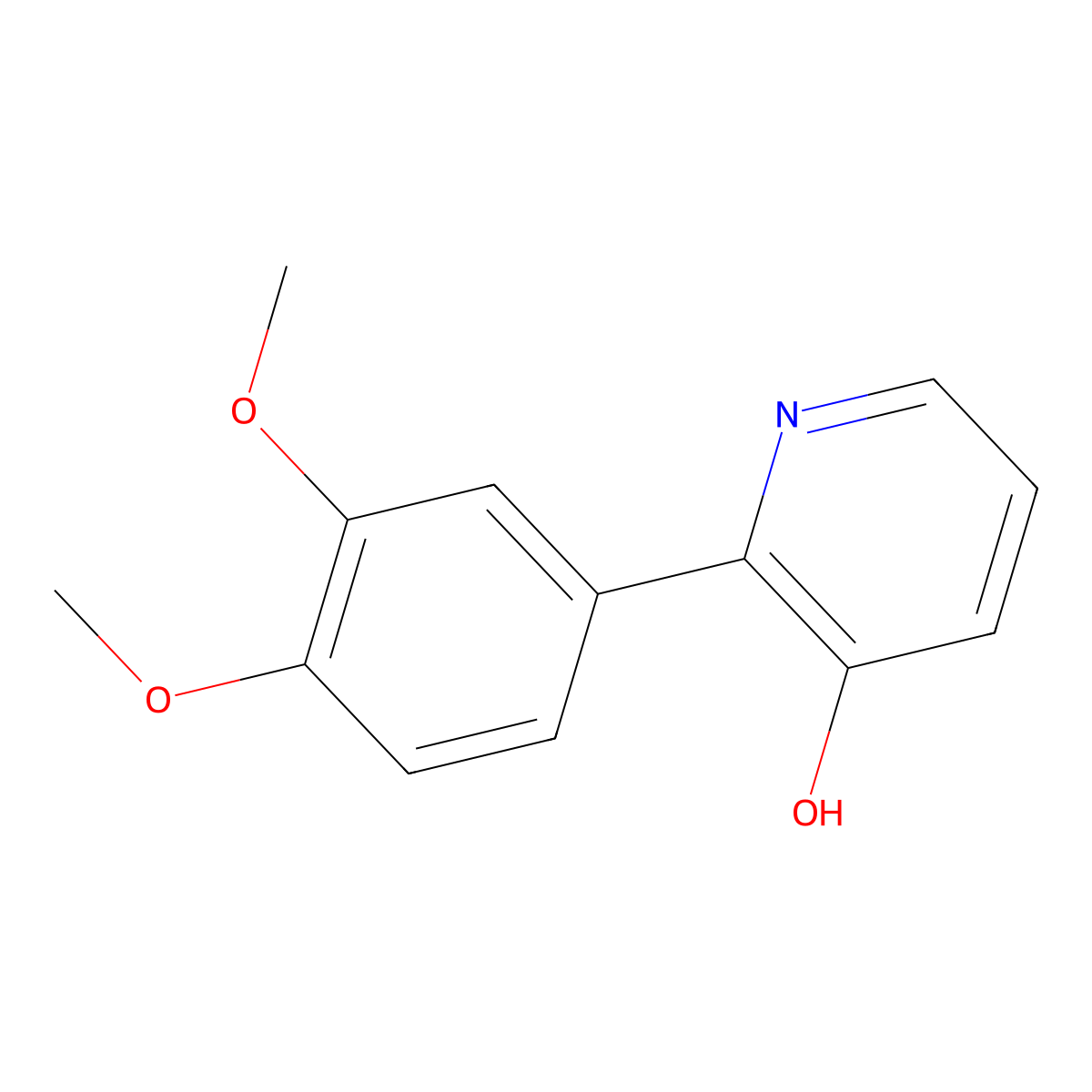 2-(3,4-Dimethoxyphenyl)pyridin-3-ol molecular structure, CAS 63688-36-8