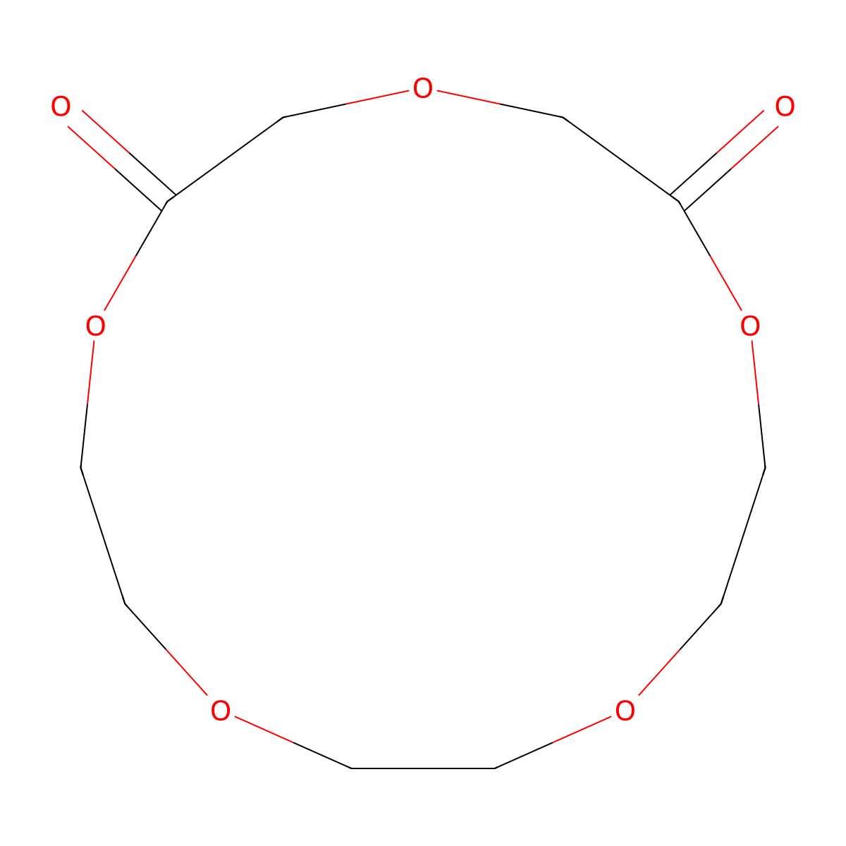 1,4,7,10,13-Pentaoxacyclopentadecane-2,6-dione molecular structure, CAS 63689-58-7