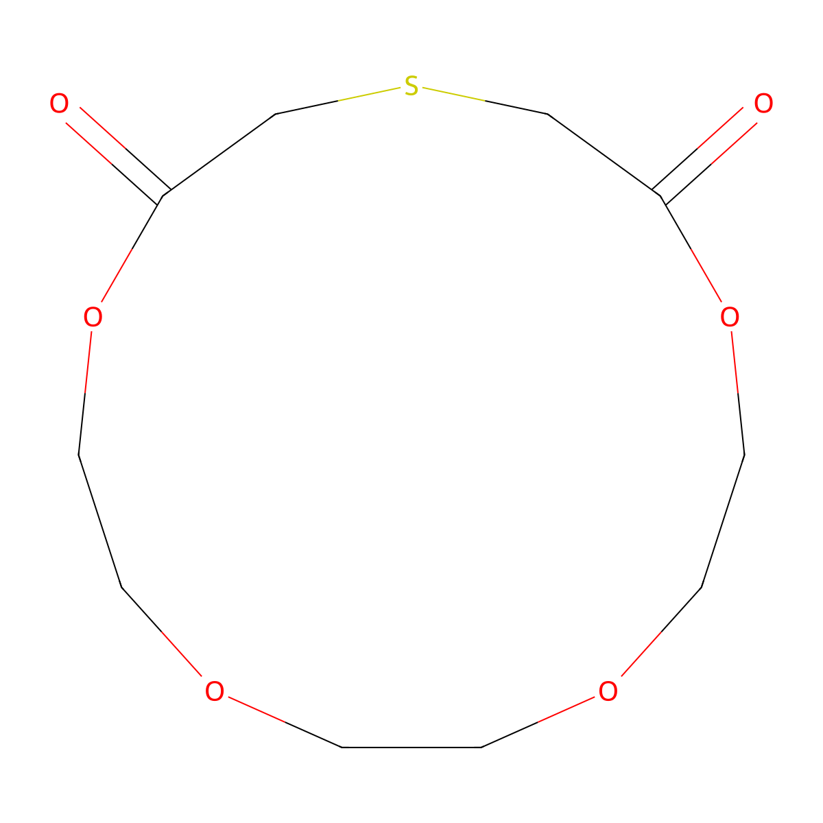1,4,7,10-Tetraoxa-13-thiacyclopentadecane-11,15-dione molecular structure, CAS 63689-63-4