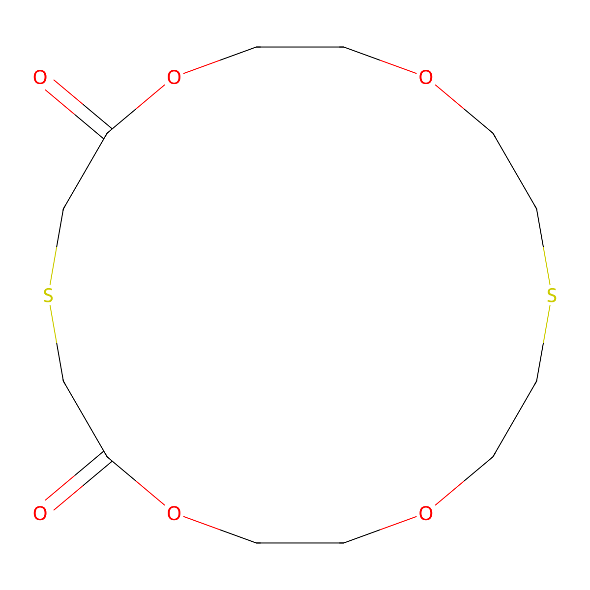1,4,10,13-Tetraoxa-7,16-dithiacyclooctadecane-5,9-dione molecular structure, CAS 63689-65-6