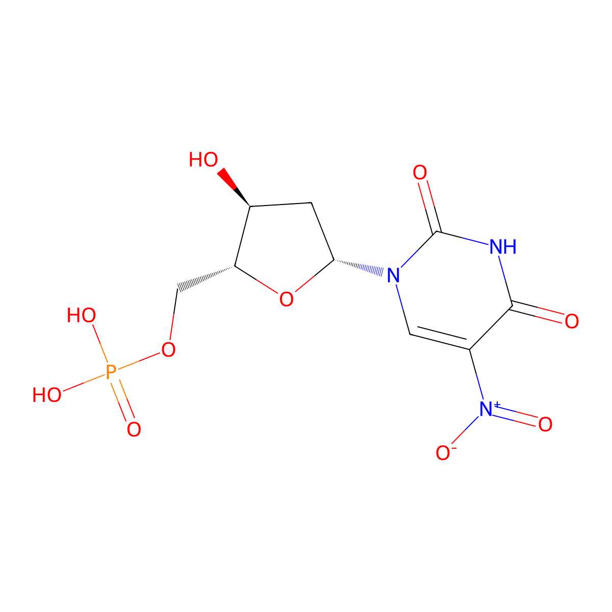 5-Nitro-2'-deoxyuridine 5'-monophosphate molecular structure, CAS 63689-79-2