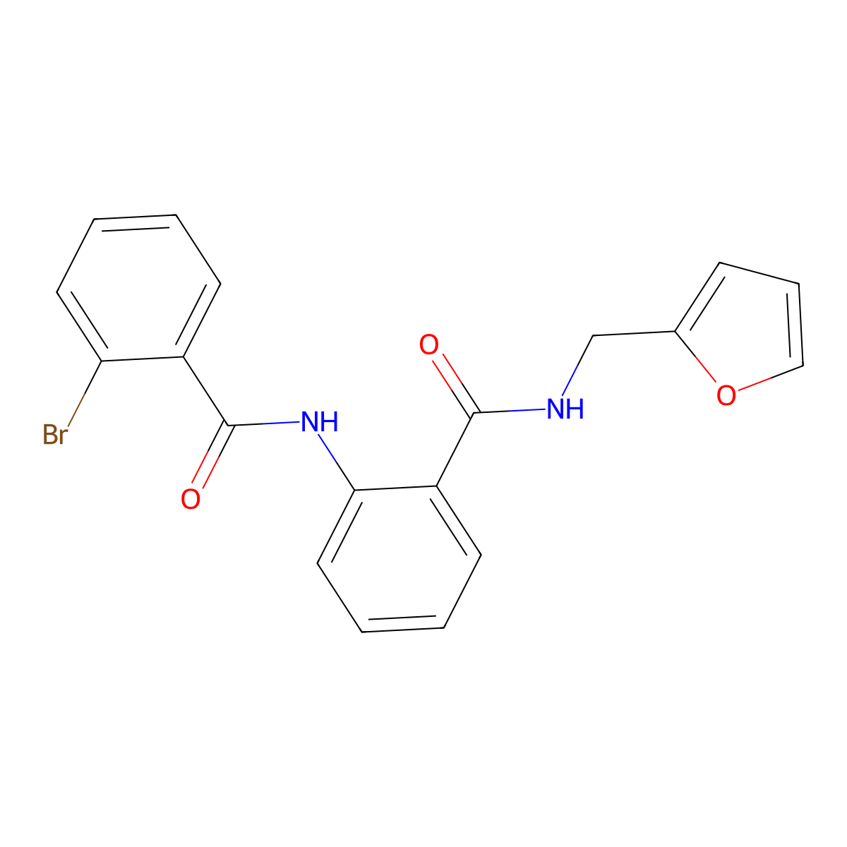 2-Bromo-N-(2-{[(furan-2-yl)methyl]carbamoyl}phenyl)benzamide molecular structure, CAS 6369-09-1